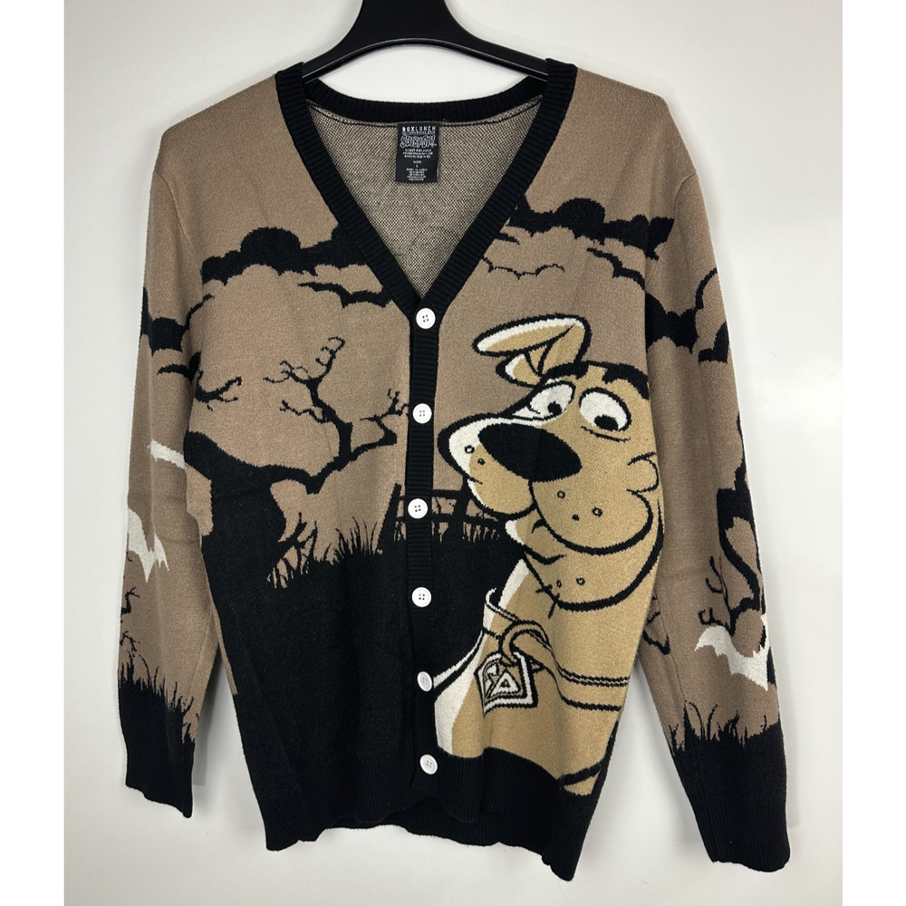 Scooby-Doo Haunted Mansion Classic Cardigan Brown Black Boxlunch Unisex Large - Picture 2 of 13